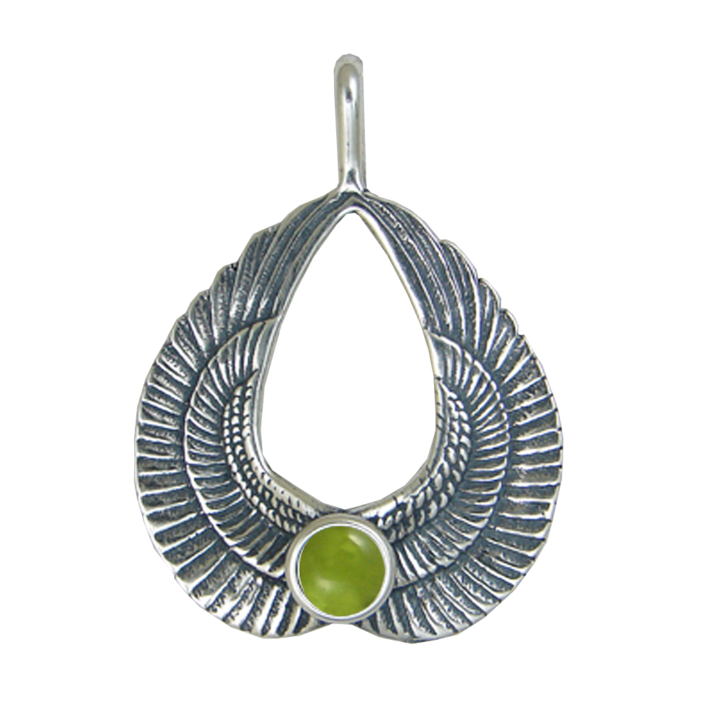 Sterling Silver Wings of Love Pendant With Peridot